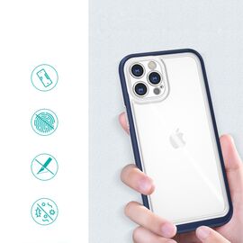 Clear 3in1 case for iPhone 12 Pro Max blue frame gel cover - Apple Cases - Cases - Techbox