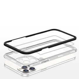 Clear 3in1 case for iPhone 12 Pro Max case gel cover with frame black - Apple Cases - Cases - Techbox