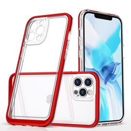 Clear 3in1 Case for iPhone 12 Pro Max Frame Cover Gel Red | Techbox