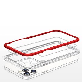 Clear 3in1 Case for iPhone 12 Pro Max Frame Cover Gel Red | Techbox