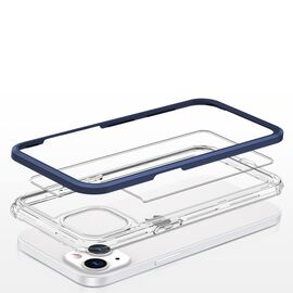 Clear 3in1 case for iPhone 13 mini gel cover with frame blue - Apple Cases - Cases - Techbox