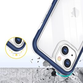 Clear 3in1 case for iPhone 13 mini gel cover with frame blue - Apple Cases - Cases - Techbox