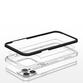 Clear 3in1 case for iPhone 13 Pro frame gel cover black - Apple Cases - Cases - Techbox