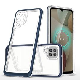 Clear 3in1 Case for Samsung Galaxy A22 4G Frame Gel Cover Blue | Techbox