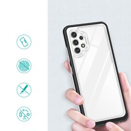 Clear 3in1 Case for Samsung Galaxy A32 5G Frame Gel Cover Black | Techbox