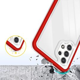 Clear 3in1 Case for Samsung Galaxy A32 5G Frame Gel Cover Red | Techbox