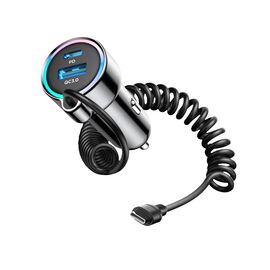 Joyroom JR-CL07 72W 3in1 Car Charger with 1.6m USB-C Cable – Black | Techbox