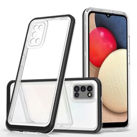 Clear 3in1 case for Samsung Galaxy A03s (166) frame gel cover black | Techbox