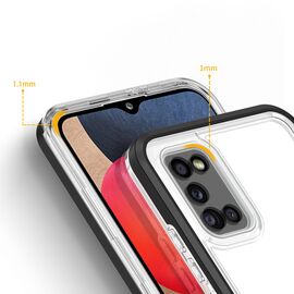 Clear 3in1 case for Samsung Galaxy A03s (166) frame gel cover black | Techbox