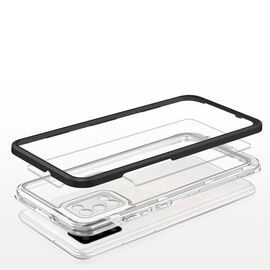 Clear 3in1 case for Samsung Galaxy A03s (166) frame gel cover black | Techbox