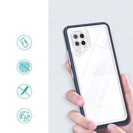 Clear 3in1 Case for Samsung Galaxy A42 5G Frame Gel Cover Blue | Techbox