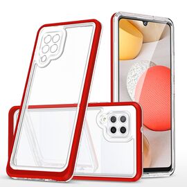 Clear 3in1 Case for Samsung Galaxy A42 5G Frame Gel Cover Red | Techbox