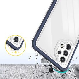 Clear 3in1 Case for Samsung Galaxy A72 4G Frame Gel Cover Blue | Techbox