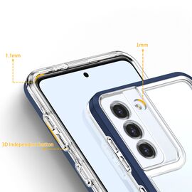 Clear 3in1 Case for Samsung Galaxy S22 + (S22 Plus) Frame Gel Cover Blue | Techbox