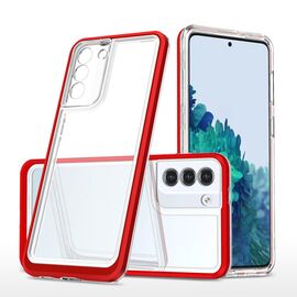 Clear 3in1 case for Samsung Galaxy S22 + (S22 Plus) frame gel cover red | Techbox