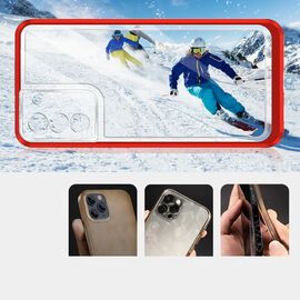 Clear 3in1 case for Samsung Galaxy S22 + (S22 Plus) frame gel cover red | Techbox