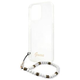 Guess GUHCP13LKPSWH iPhone 13 Pro / 13 6.1" Transparent Hardcase White Pearl | Techbox