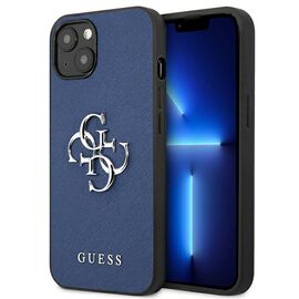 Guess GUHCP13SSA4GSBL iPhone 13 mini 5.4" blue/blue hardcase Saffiano 4G Metal Logo | Techbox