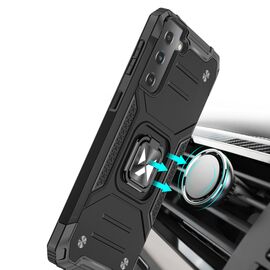 Wozinsky Ring Armor tough hybrid case cover + magnetic holder for Samsung Galaxy S22 blue | Techbox