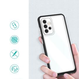 Clear 3in1 Case for Samsung Galaxy A73 Frame Cover Gel Black | Techbox