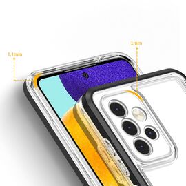Clear 3in1 Case for Samsung Galaxy A73 Frame Cover Gel Black | Techbox