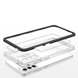 Clear 3in1 Case for Samsung Galaxy A73 Frame Cover Gel Black | Techbox