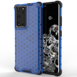 Honeycomb case armored cover with a gel frame for Samsung Galaxy S22 Ultra blue - Samsung Cases - Cases - Techbox