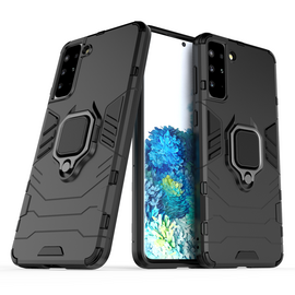 Ring Armor tough hybrid case cover + magnetic holder for Samsung Galaxy S22 + (S22 Plus) black | Techbox