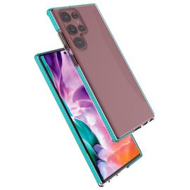 Spring Case cover gel cover with colored frame for Samsung Galaxy S22 Ultra light pink | Techbox