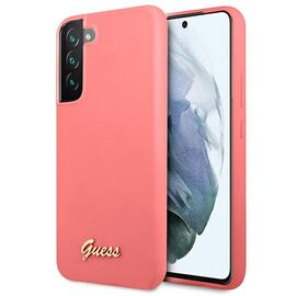 Guess GUHCS22MLSLMGFU S22+ S906 fuchsia/fuchsia hardcase Silicone Script Metal Logo | Techbox