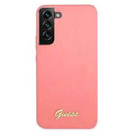 Guess GUHCS22MLSLMGFU S22+ S906 fuchsia/fuchsia hardcase Silicone Script Metal Logo | Techbox