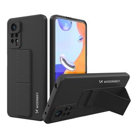 Wozinsky Kickstand Case Silicone Stand Cover for Xiaomi Redmi Note 11 Pro black | Techbox