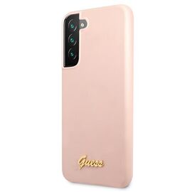 Guess GUHCS22MLSLMGPP S22+ S906 pink/pink hardcase Silicone Script Metal Logo | Techbox