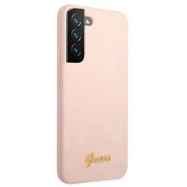 Guess GUHCS22MLSLMGPP S22+ S906 pink/pink hardcase Silicone Script Metal Logo | Techbox
