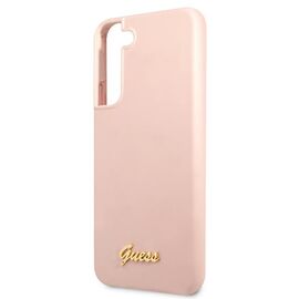 Guess GUHCS22MLSLMGPP S22+ S906 pink/pink hardcase Silicone Script Metal Logo | Techbox
