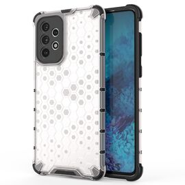 Honeycomb case armored cover with a gel frame for Samsung Galaxy A73 transparent | Techbox