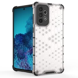 Honeycomb case armored cover with a gel frame for Samsung Galaxy A73 transparent | Techbox