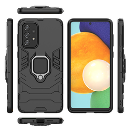 Ring Armor tough hybrid case cover + magnetic holder for Samsung Galaxy A73 black | Techbox