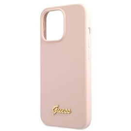 Guess GUHMP13LLSLMGLP iPhone 13 Pro / 13 6.1 "light pink / light pink hardcase Silicone Script Gold Logo Magsafe - Apple Cases - Cases - Techbox