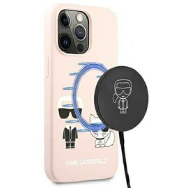 Karl Lagerfeld KLHMP13LSSKCI iPhone 13 Pro / 13 6,1 "hardcase light pink / light pink Silicone Ikonik Karl &amp; Choupette Magsafe - Apple Cases - Cases - Techbox