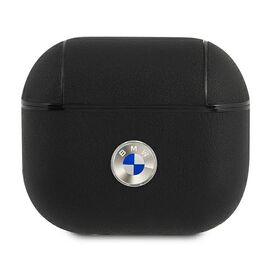 BMW BMA3SSLBK AirPods 3 cover black / black Geniune Leather Silver Logo - Smartphone Accessories - Cables & Accessories - Techbox