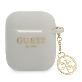 Guess GUA2LSC4EG AirPods cover grey/grey Silicone Charm 4G Collection | Techbox