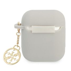 Guess GUA2LSC4EG AirPods cover grey/grey Silicone Charm 4G Collection | Techbox