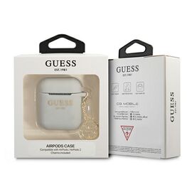 Guess GUA2LSC4EG AirPods cover grey/grey Silicone Charm 4G Collection | Techbox