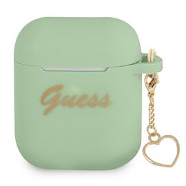 Guess GUA2LSCHSN AirPods cover green / green Silicone Charm Heart Collection - Smartphone Accessories - Cables & Accessories - Techbox