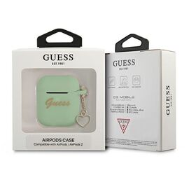 Guess GUA2LSCHSN AirPods cover green / green Silicone Charm Heart Collection - Smartphone Accessories - Cables & Accessories - Techbox