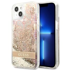 Guess GUHCP13SLFLSD iPhone 13 mini 5.4" gold/gold hardcase Paisley Liquid Glitter | Techbox