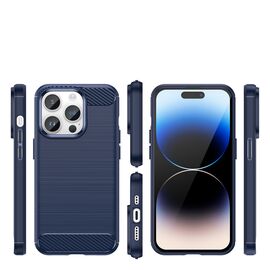 Carbon Case iPhone 14 Pro flexible gel back cover blue | Techbox