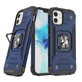 Wozinsky Ring Armor case for iPhone 14 Plus armored cover magnetic holder ring blue - Apple Cases - Cases - Techbox
