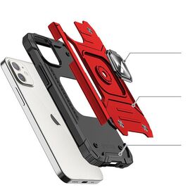Wozinsky Ring Armor case for iPhone 14 Plus armored cover magnetic holder ring red - Apple Cases - Cases - Techbox